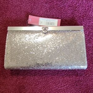 Merona Bar Clutch in Gold Sequins-‎ NWT